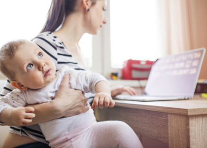 work from home with baby newsletter size